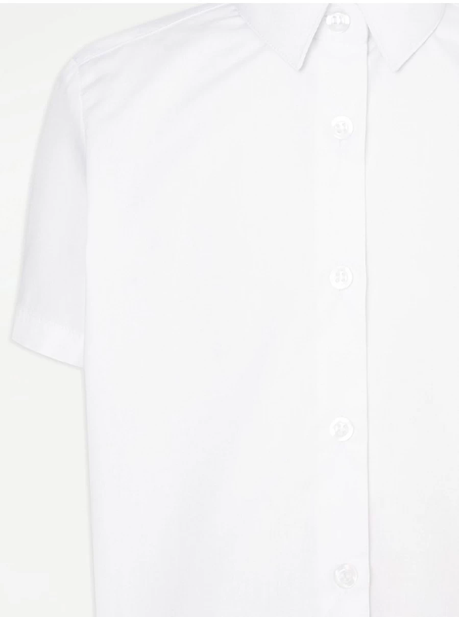 "George at Asda Girls' 2-Pack White Non-Iron Short Sleeve School Shirts"