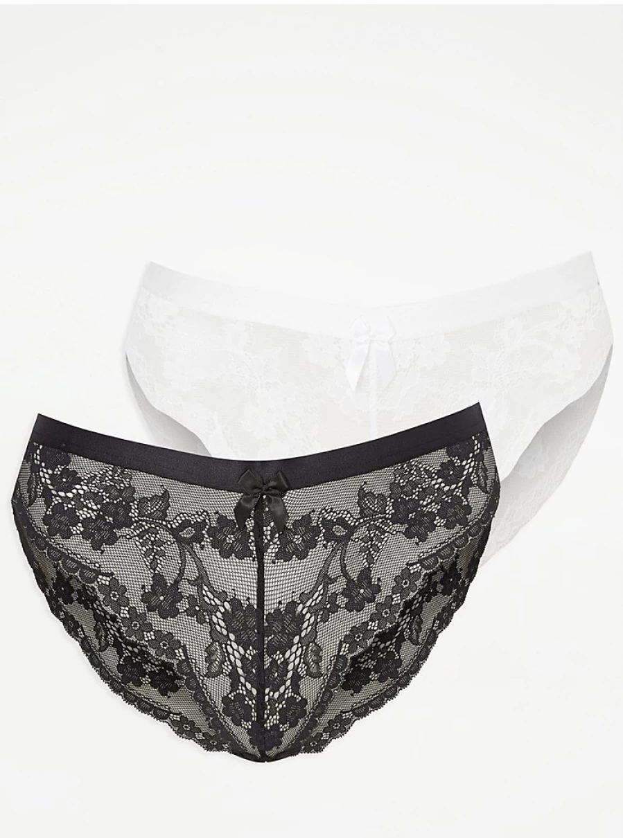 "George at Asda Lace High Leg Knickers 2-Pack - Comfortable Lingerie Set Review"