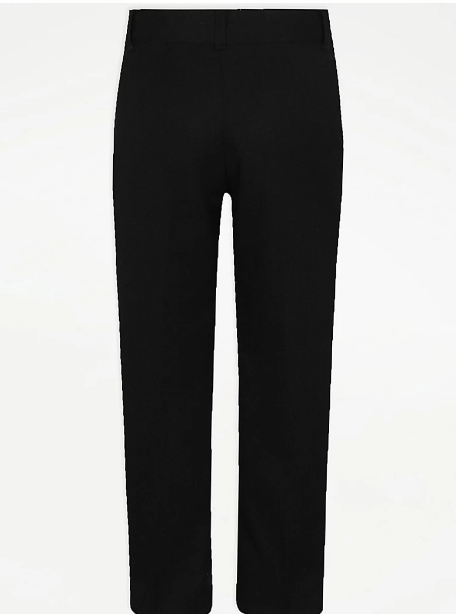 "George at Asda Boys' Black Slim Fit School Trousers 2-Pack – Comfortable & Durable Uniform Pants"