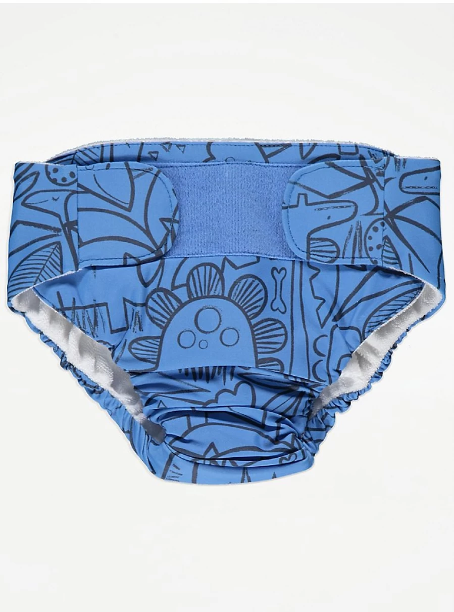 "George at Asda Boys Navy Dinosaur Swim Nappy – Comfortable & Leak-Proof Baby Swim Diaper"