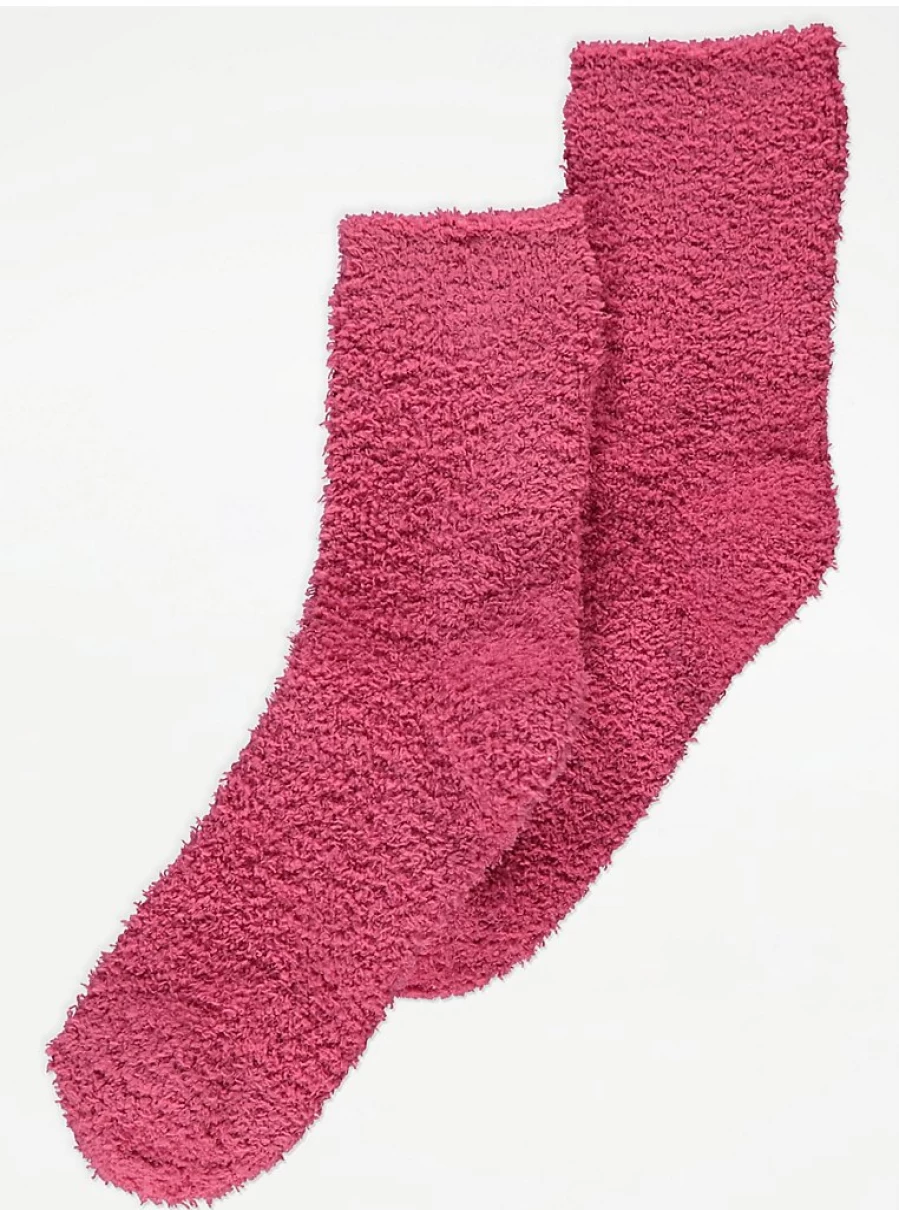"George at Asda Raspberry Pink Soft Cosy Socks for Women | Comfortable Lingerie Socks"