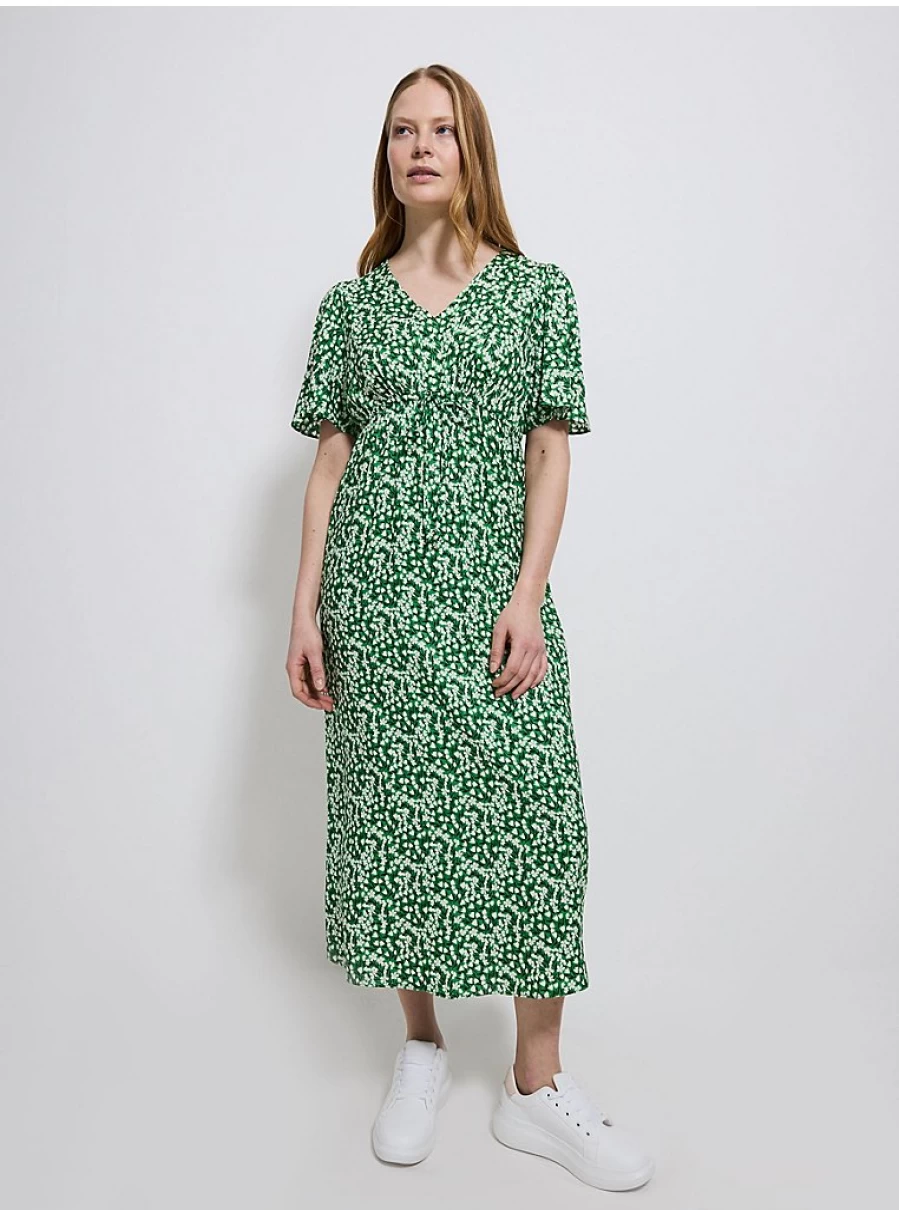 "George at Asda Women's Green Floral Angel Sleeve Midi Dress – Review & Style Guide"