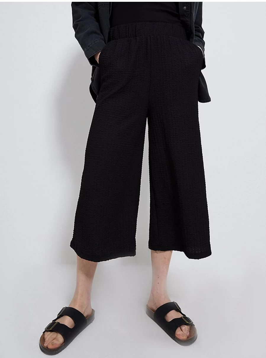 "George at Asda Women's Black Textured Culottes | Comfortable & Stylish Trousers"