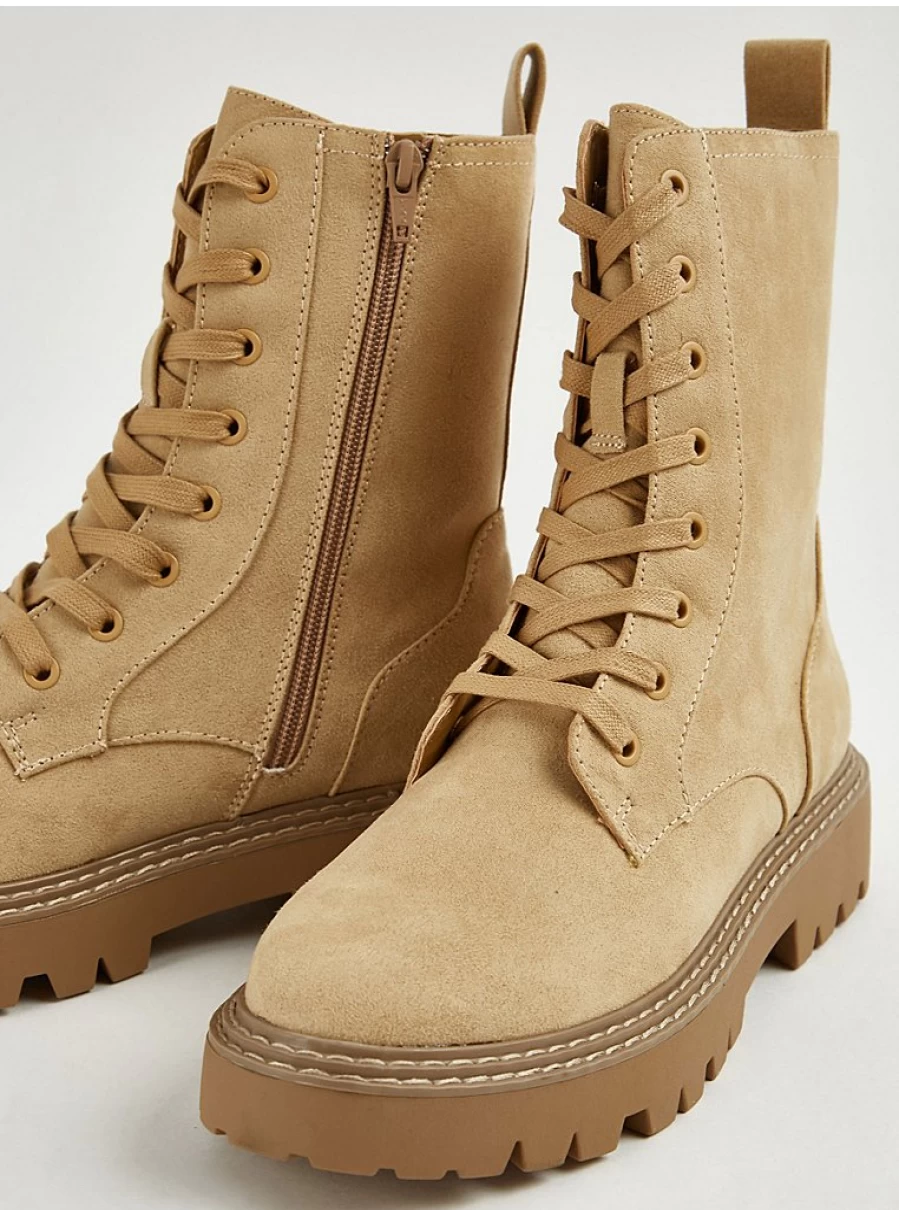 Women's Tan Chunky Lace Up Boots - George at Asda | Comfort & Style
