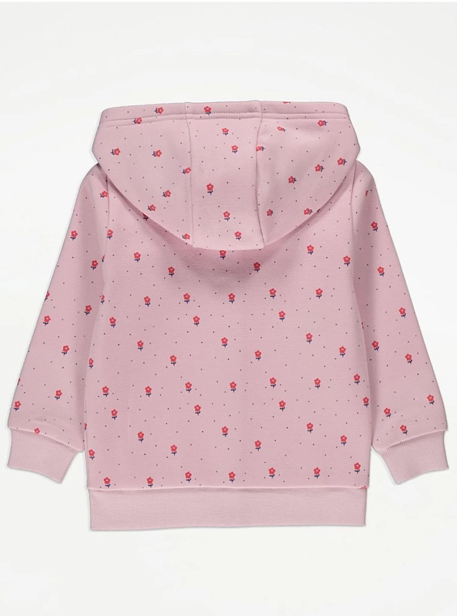 "George at Asda Kids Pink Spot Floral Print Zip Up Hoodie Review"