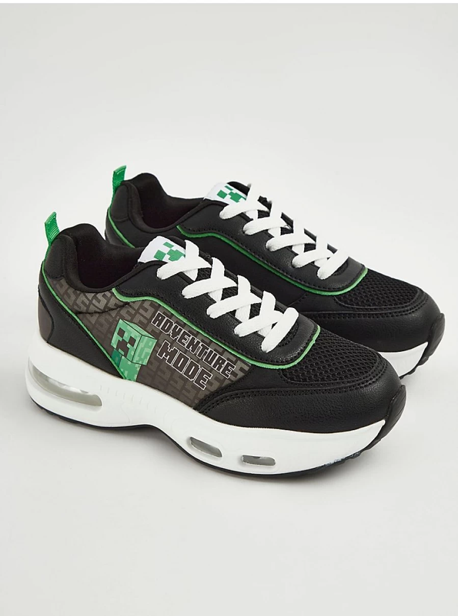 "George at Asda Boys' Minecraft Black Lace-Up Bubble Trainers – Kids' Sneakers Review"