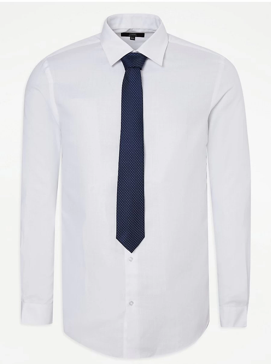"George at Asda Men's White Long Sleeve Formal Shirt with Tie – Reviews & Style Guide"