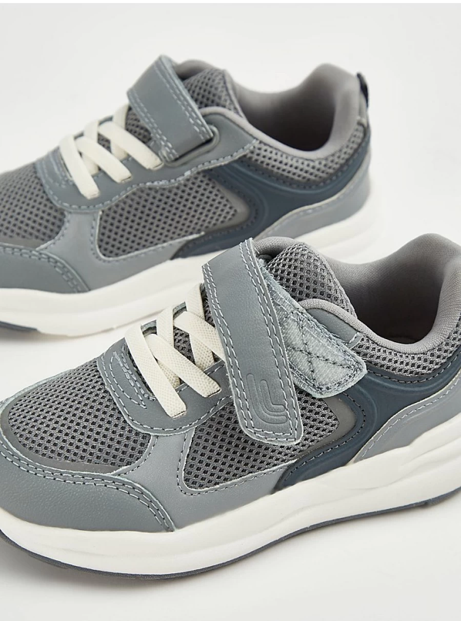 "George at Asda Boys' Grey Mesh Trainers – Lightweight & Comfortable Kids' Sneakers"
