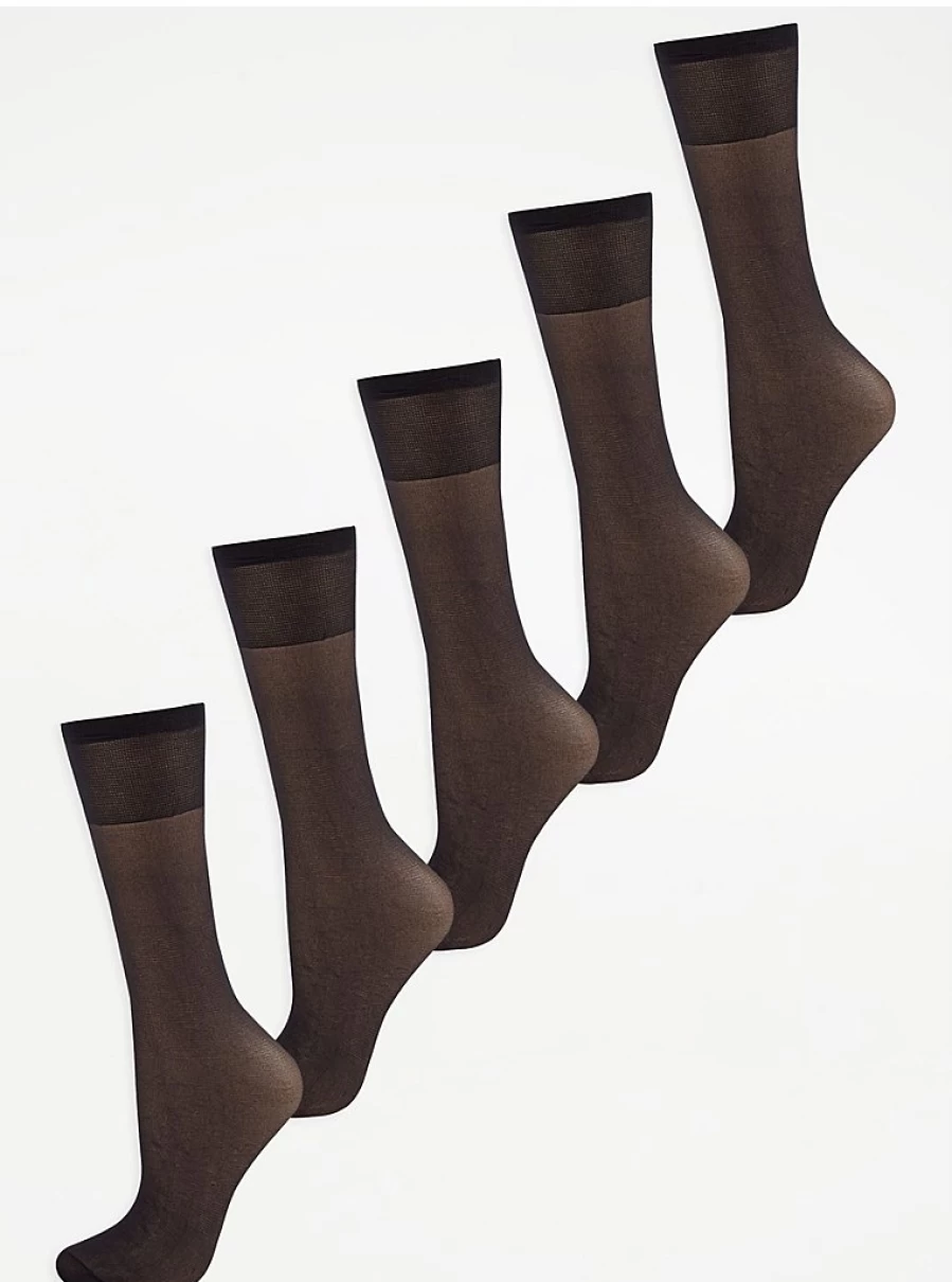 "George at Asda Black Knee-High 15 Denier Lycra Tights 5-Pack | Women's Lingerie & Hosiery"