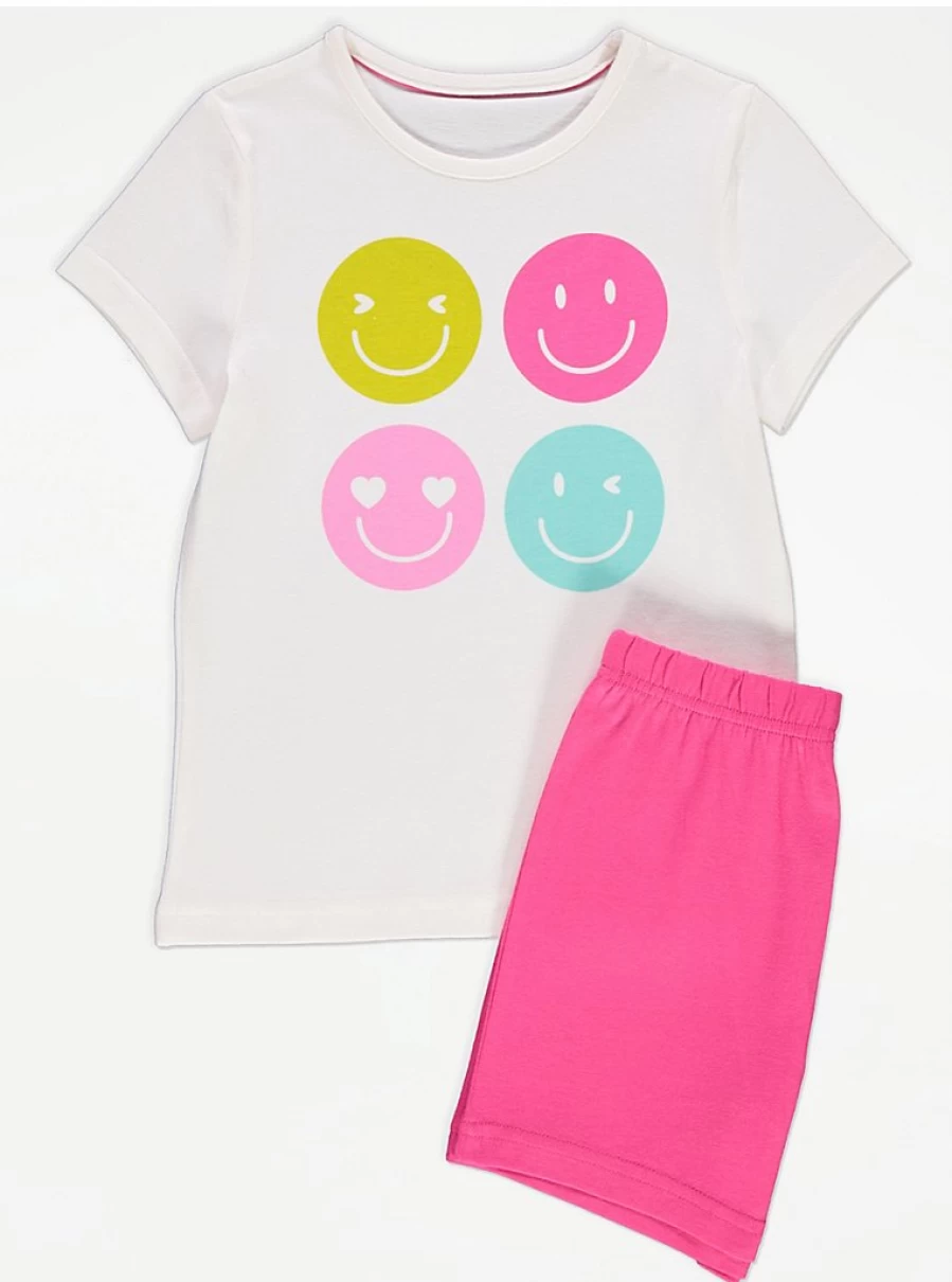 "George at Asda Kids Fun Faces Short Pyjamas – Comfortable & Playful Sleepwear for Children"