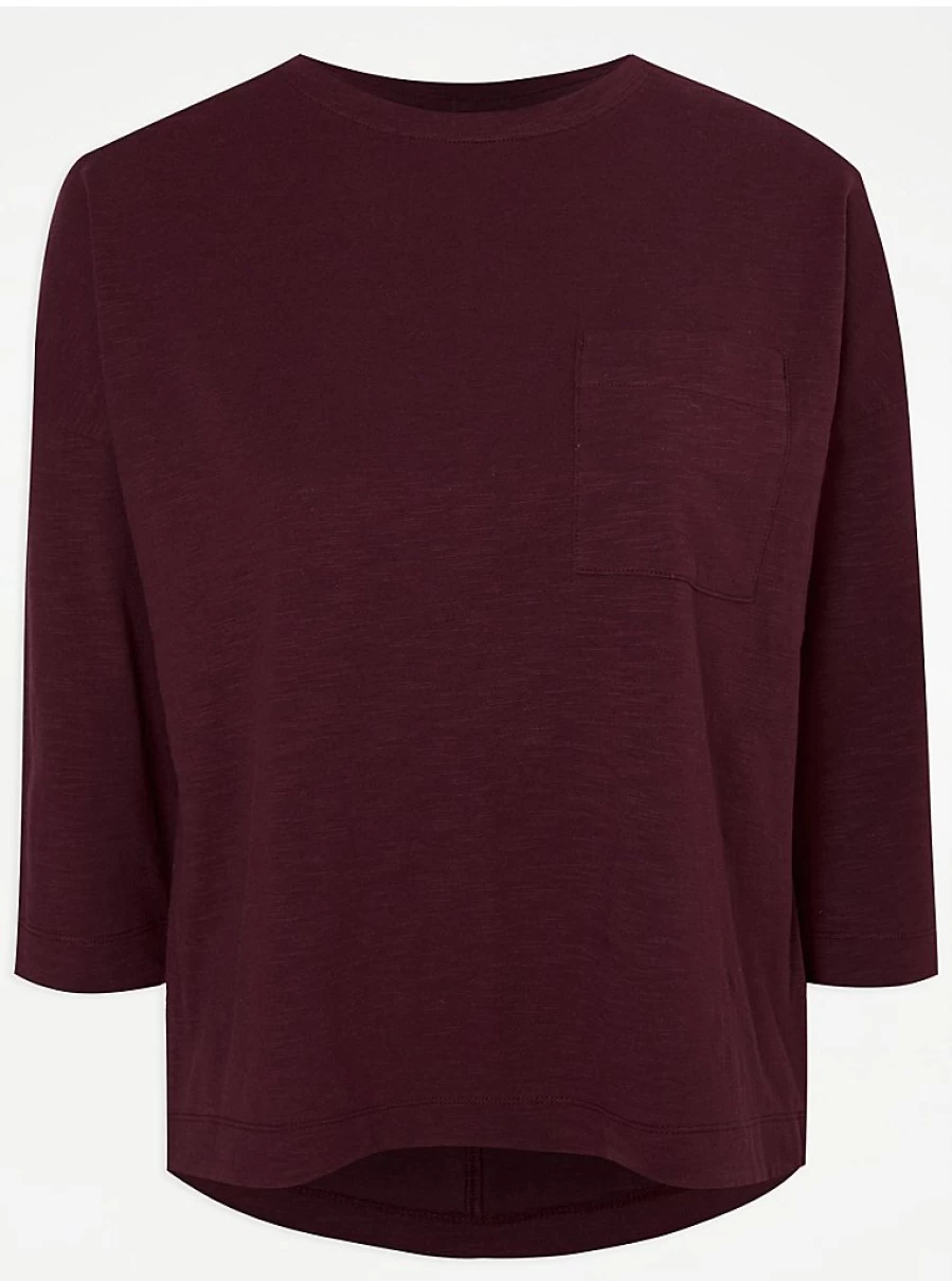 "George at Asda Women's Burgundy Long Sleeve Top with Pocket – Reviews & Style Guide"