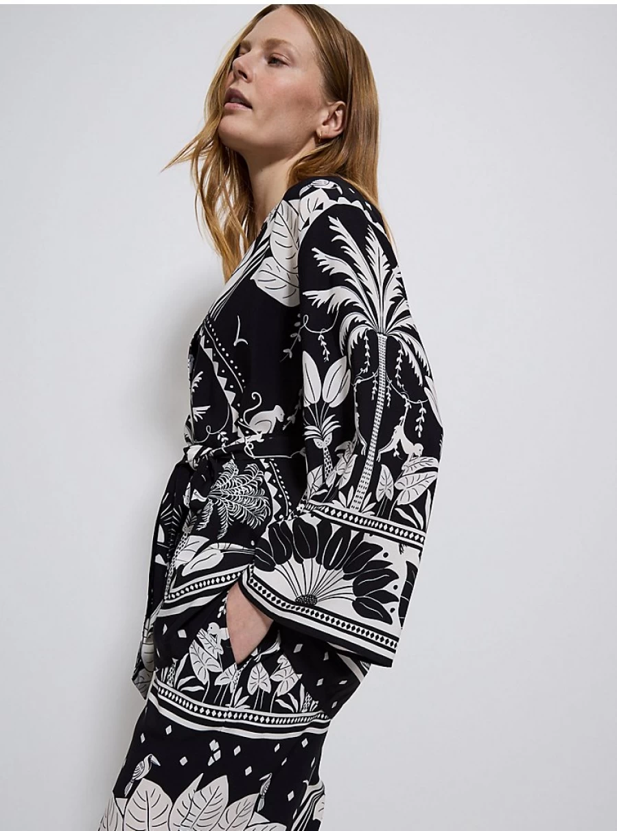 "George at Asda Women's Abstract Palm Print Belted Kimono Co-Ord Set Review"