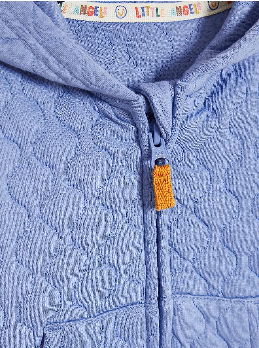 "George at Asda Baby Boys' Blue Marl Quilted Zip-Up Hoodie – Little Angels Collection"