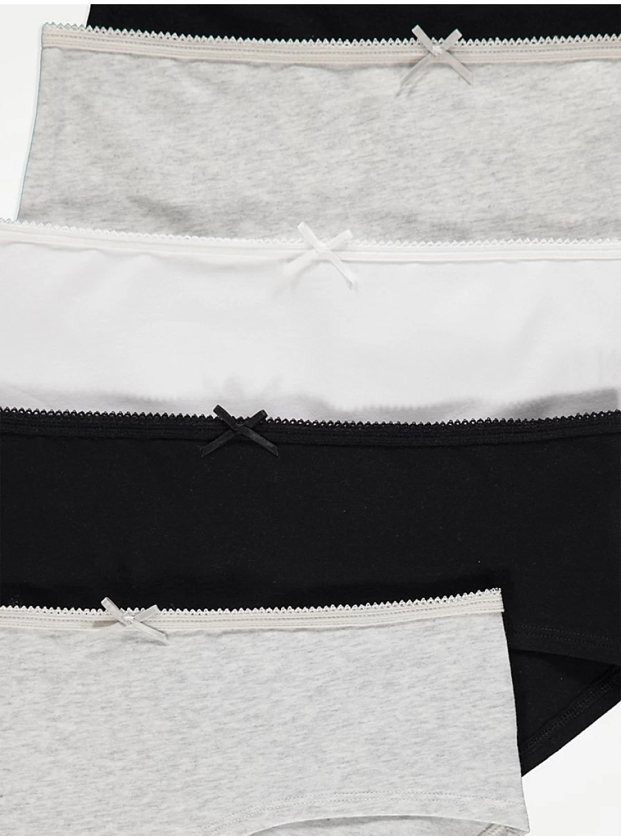 "George at Asda Women's Short Knickers 5-Pack | Comfortable Cotton Underwear | Multi-Pack Lingerie"