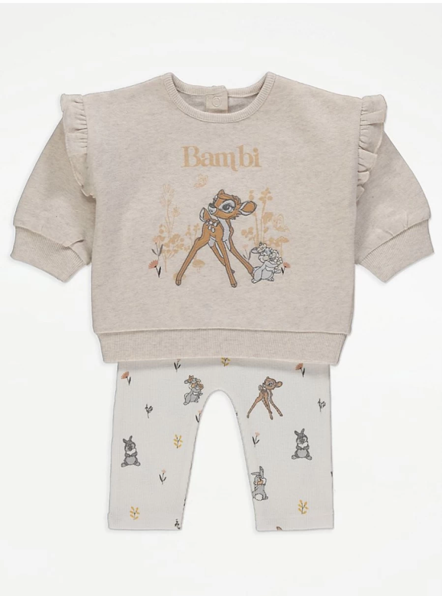 "George at Asda Baby Disney Bambi Sweatshirt and Leggings Outfit – Neutral Review"
