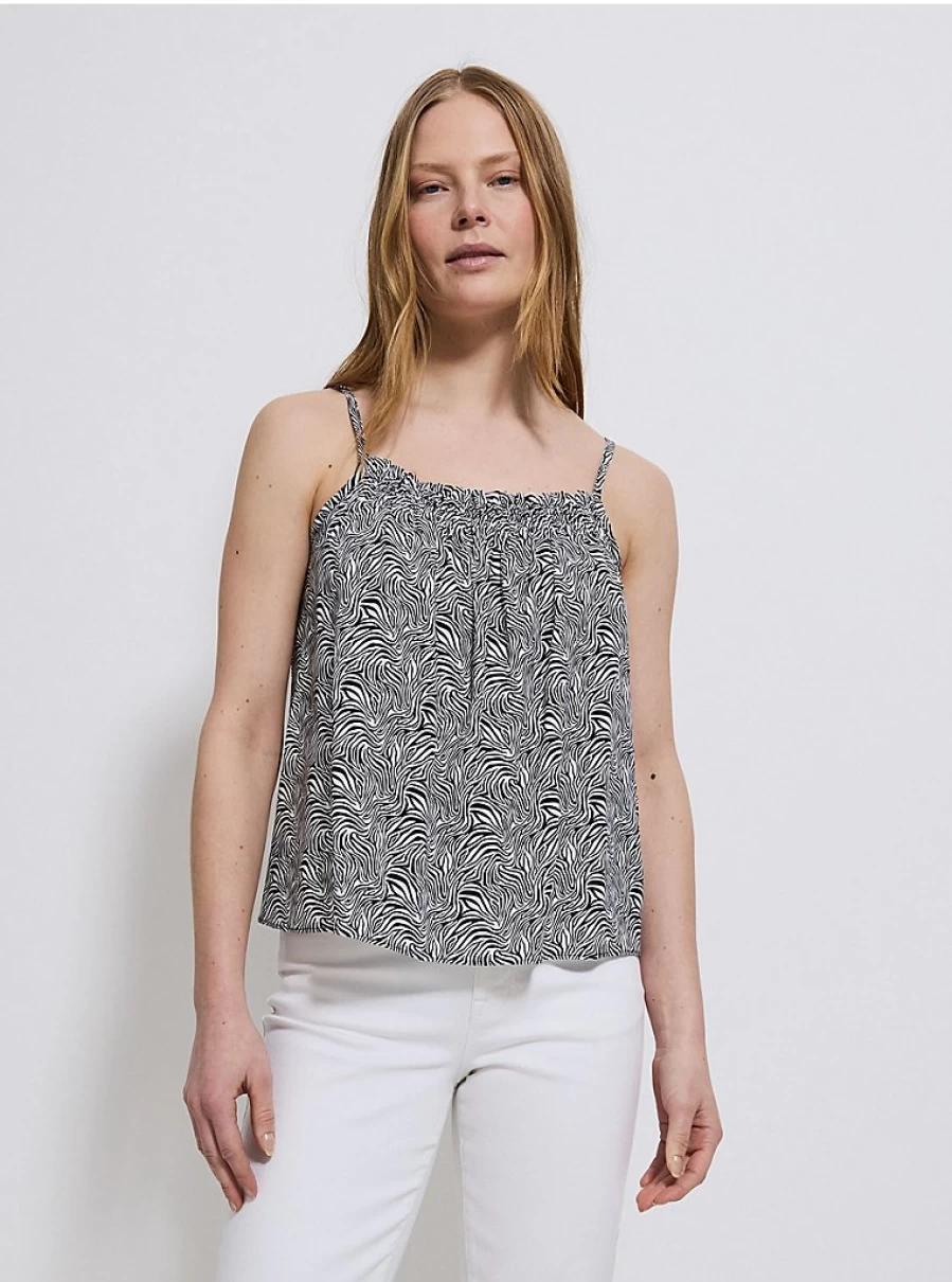 Zebra Striped Shirred Cami Top for Women | George at Asda