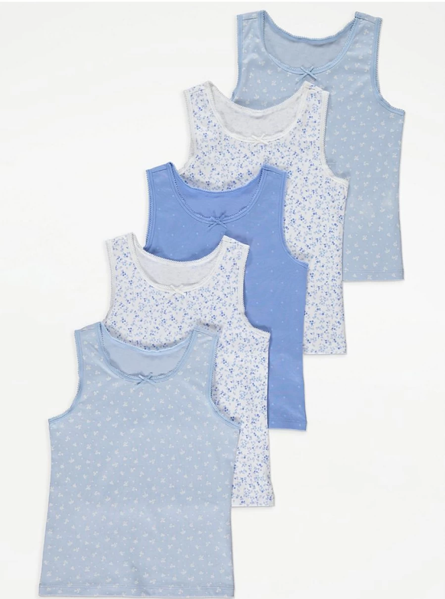 "George at Asda Kids Blue Floral Vests 5-Pack – Comfortable & Stylish Review"