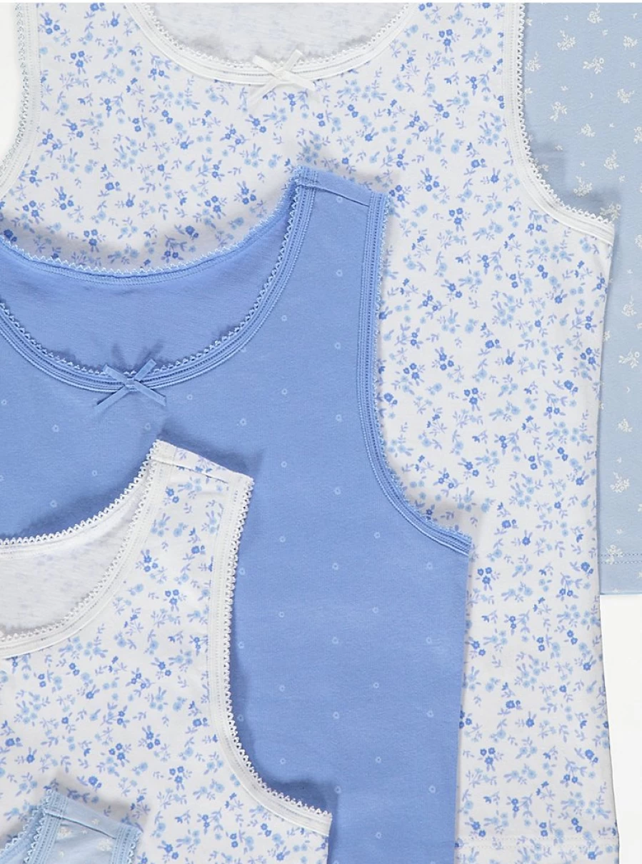 "George at Asda Kids Blue Floral Vests 5-Pack – Comfortable & Stylish Review"