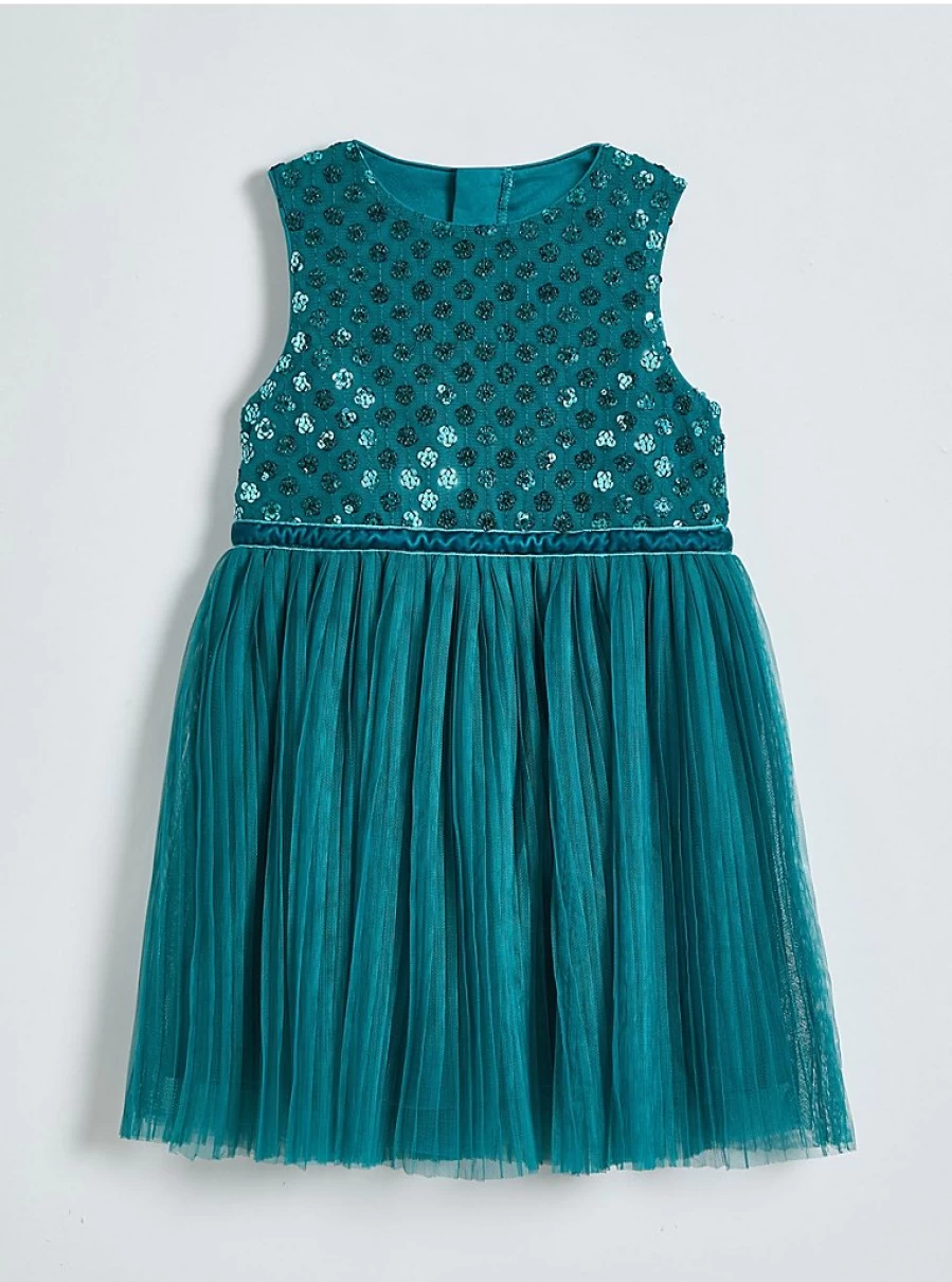 "George at Asda Girls' Teal Floral Sequin Pleated Dress – Reviews & Buying Guide"