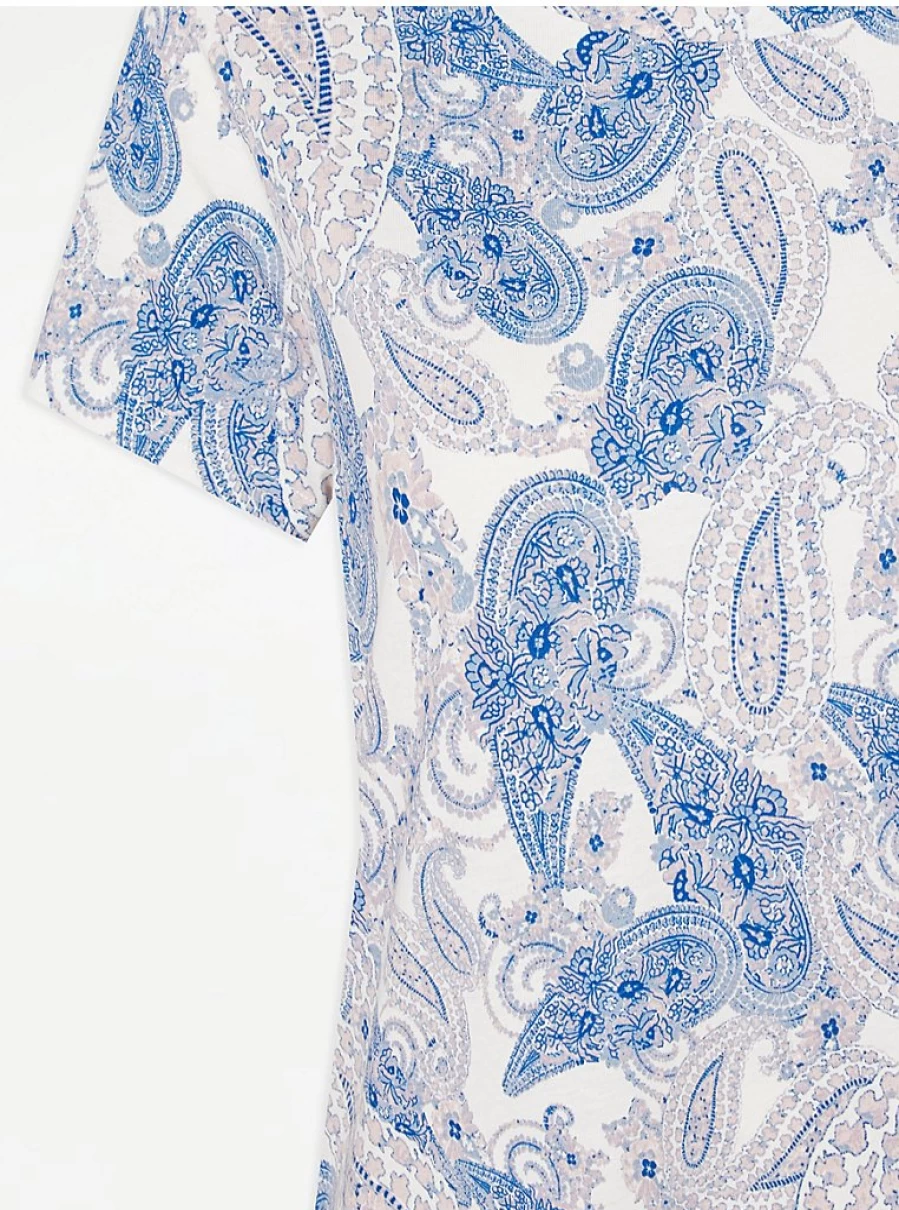 "George at Asda Blue Paisley Nightdress 2 Pack - Comfortable Women's Lingerie Sleepwear Set"