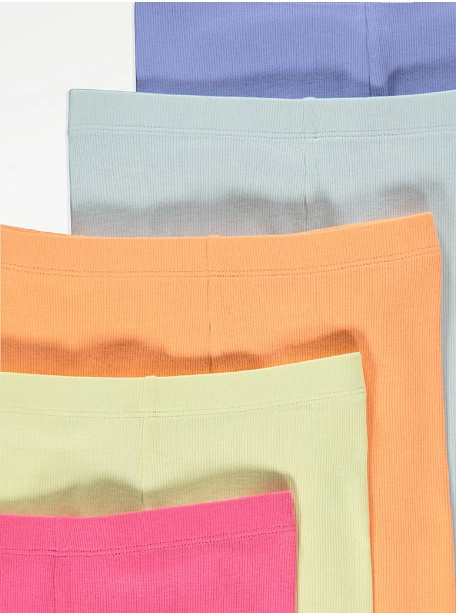 "George at Asda Girls' Bright Leggings 5-Pack | Comfortable & Stylish Kids' Leggings"