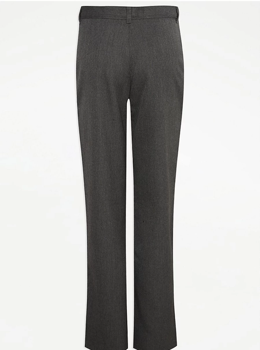 "George at Asda Boys' Grey School Trousers 2-Pack – Comfortable Regular Fit Uniform Pants"