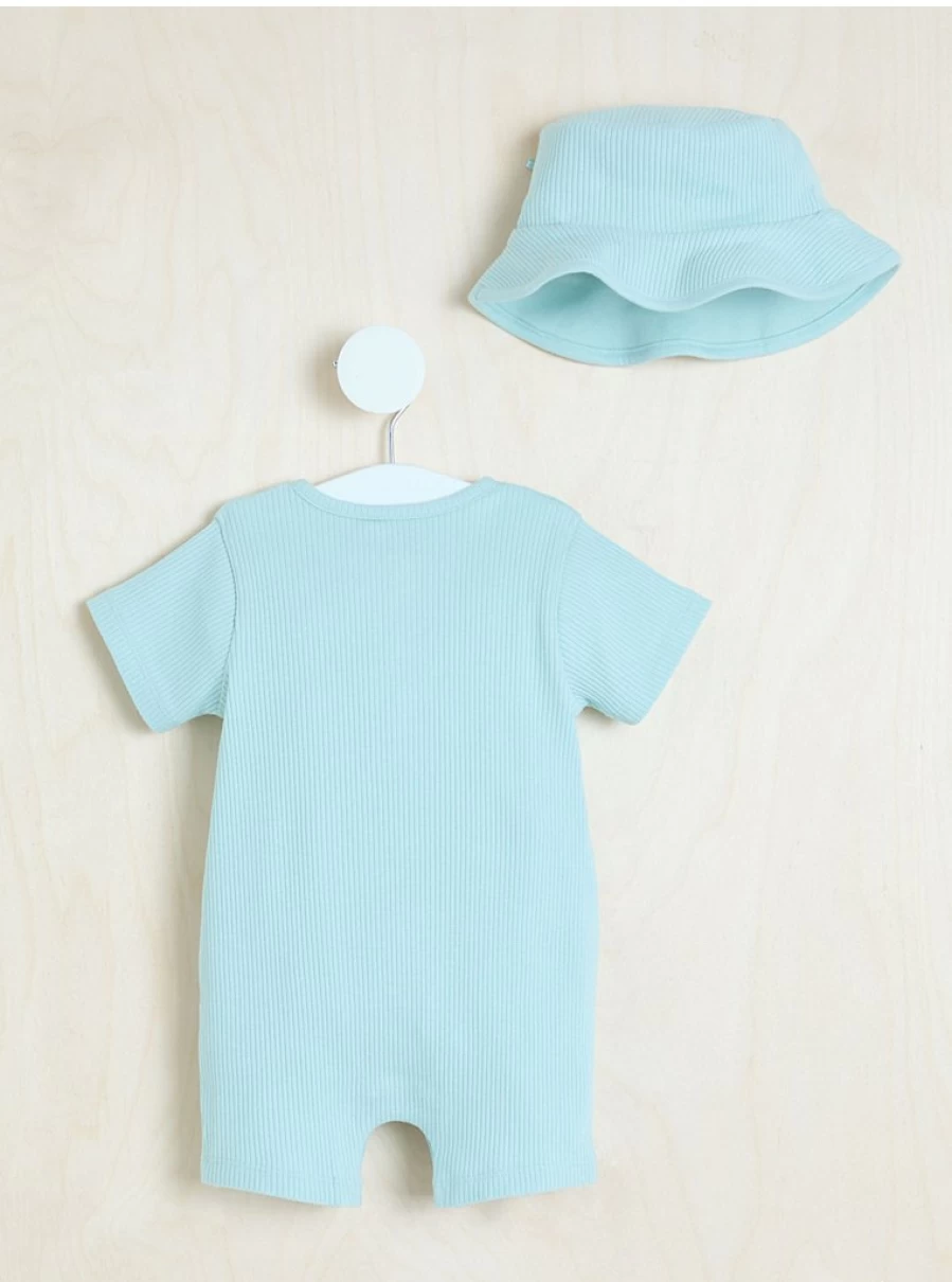 "George at Asda Baby Green Ribbed Romper and Hat Set – Billie Faiers Style Outfit Reviews"