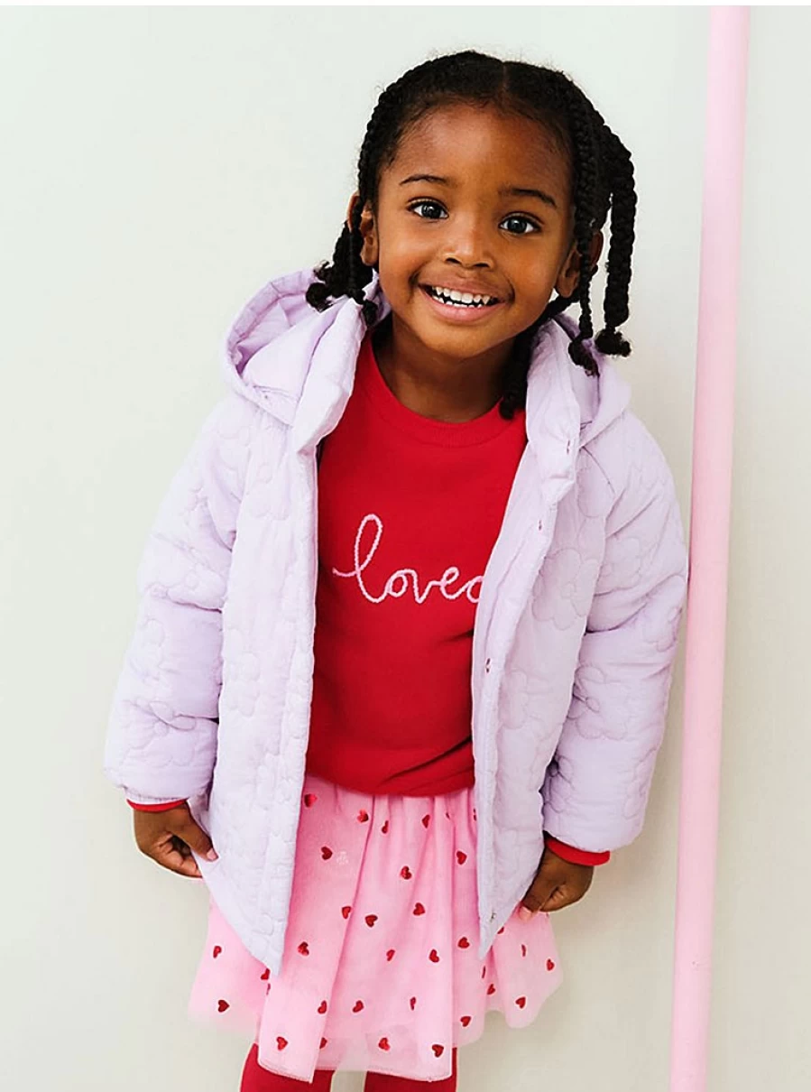 "George at Asda Kids Lilac Floral Quilted Padded Jacket Review: Warm Winter Coat for Girls & Boys"