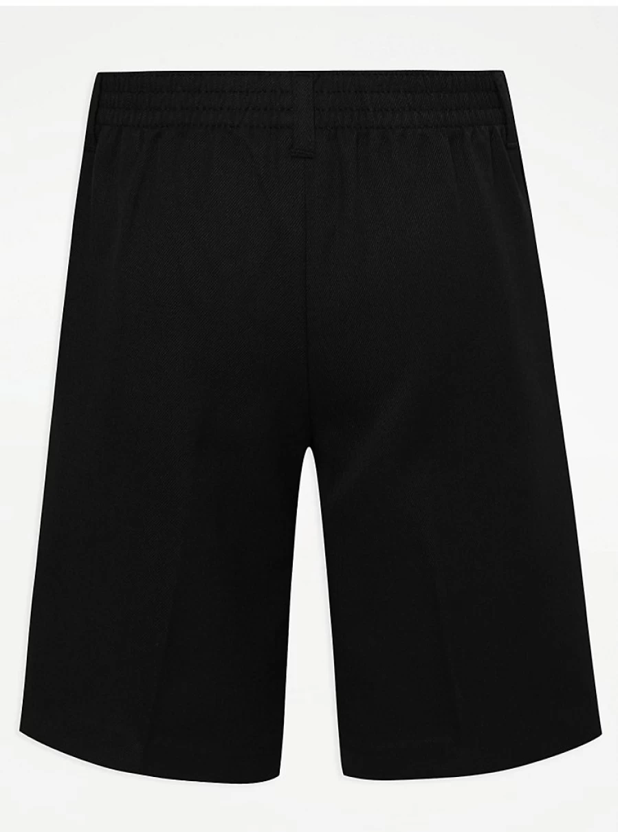 "George at Asda Boys' 2-Pack Black Plus Fit Regular School Shorts"