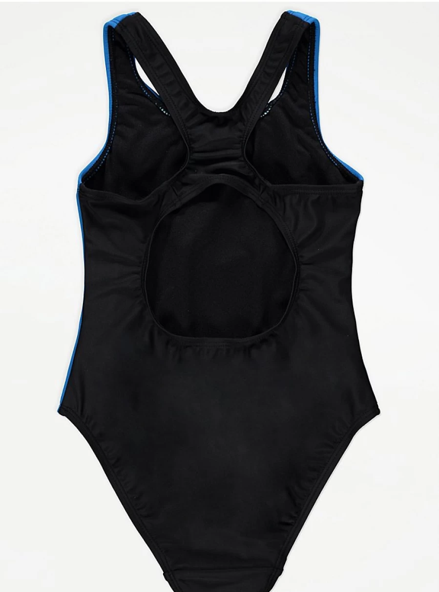 "George at Asda Kids' Blue Colour Block Sports Swimsuit – Comfort & Style for Active Children"