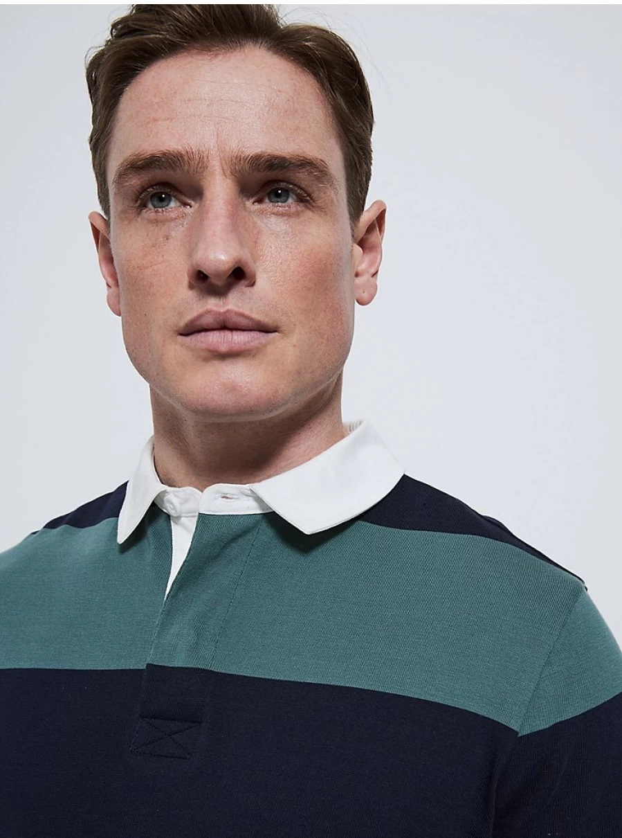 Men's Green Striped Rugby Shirt by George at Asda – Comfort & Style Review
