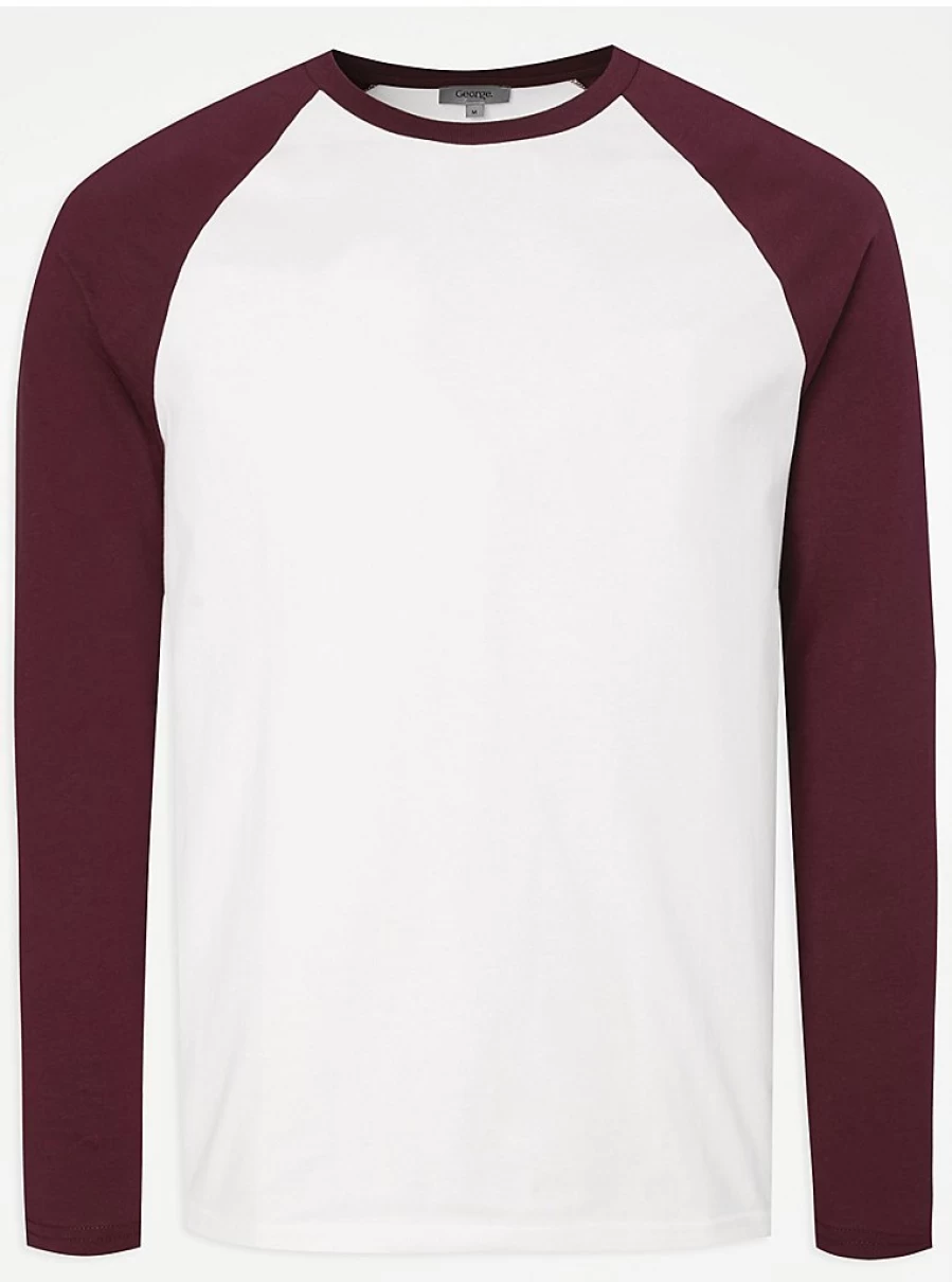 "George at Asda Men's Burgundy Long Sleeve Raglan Top – Reviews & Style Guide"