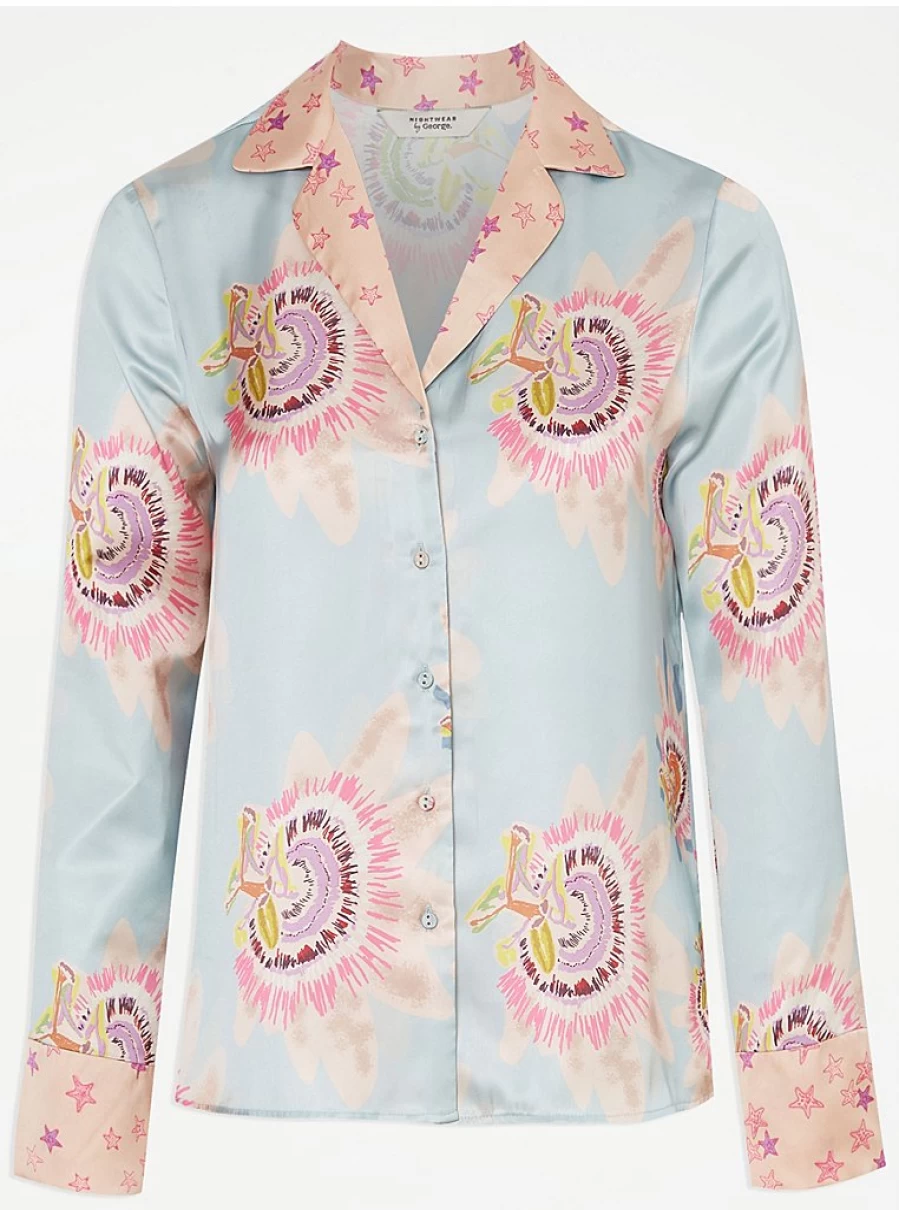 "George at Asda Women's Floral Satin Pajama Set - Comfortable Sleepwear & Loungewear"