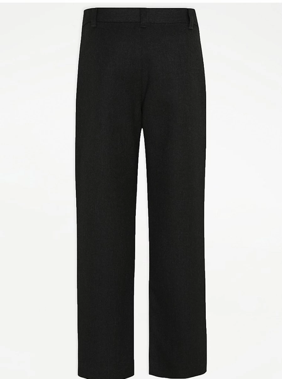 "George at Asda Boys' 2-Pack Charcoal Regular Fit School Trousers for School Uniform"