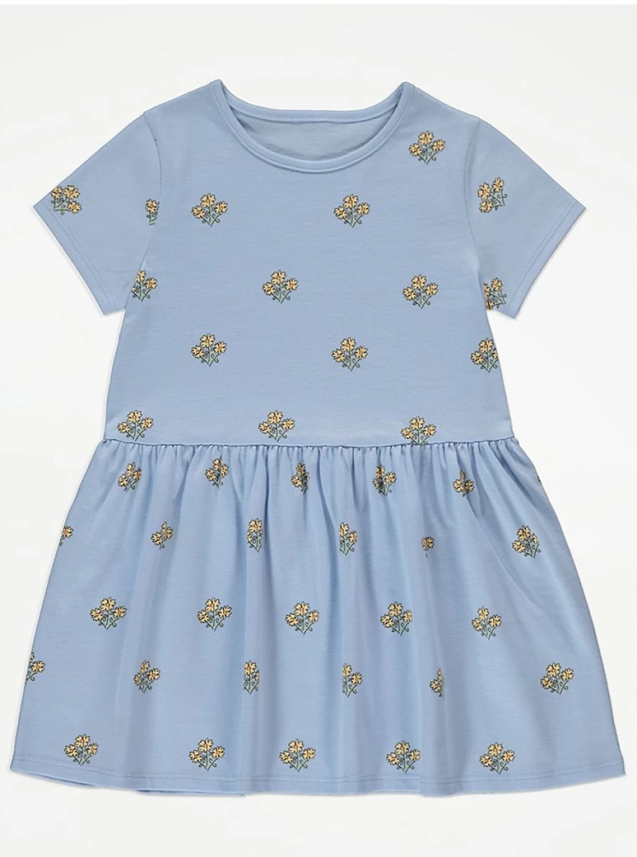 "George at Asda Girls' Light Blue Floral Short Sleeve Dress – Reviews & Styles"