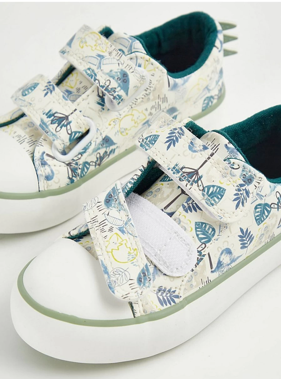 "George at Asda Boys' White Dinosaur Spike Double Strap Cupsole Trainers – Kids' Sneakers Review"