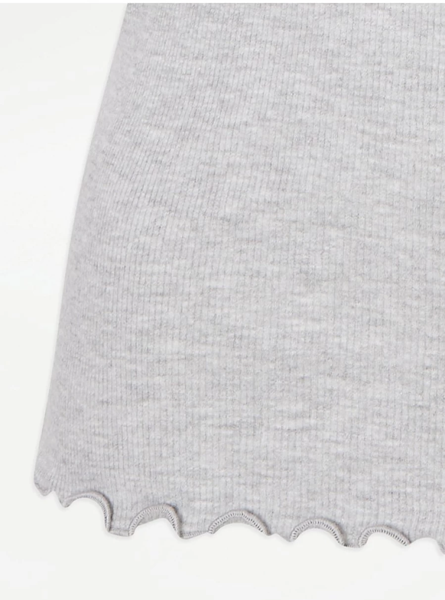 "George at Asda Grey Ribbed Pyjama Vest Top - Comfortable Lingerie Sleepwear for Women"