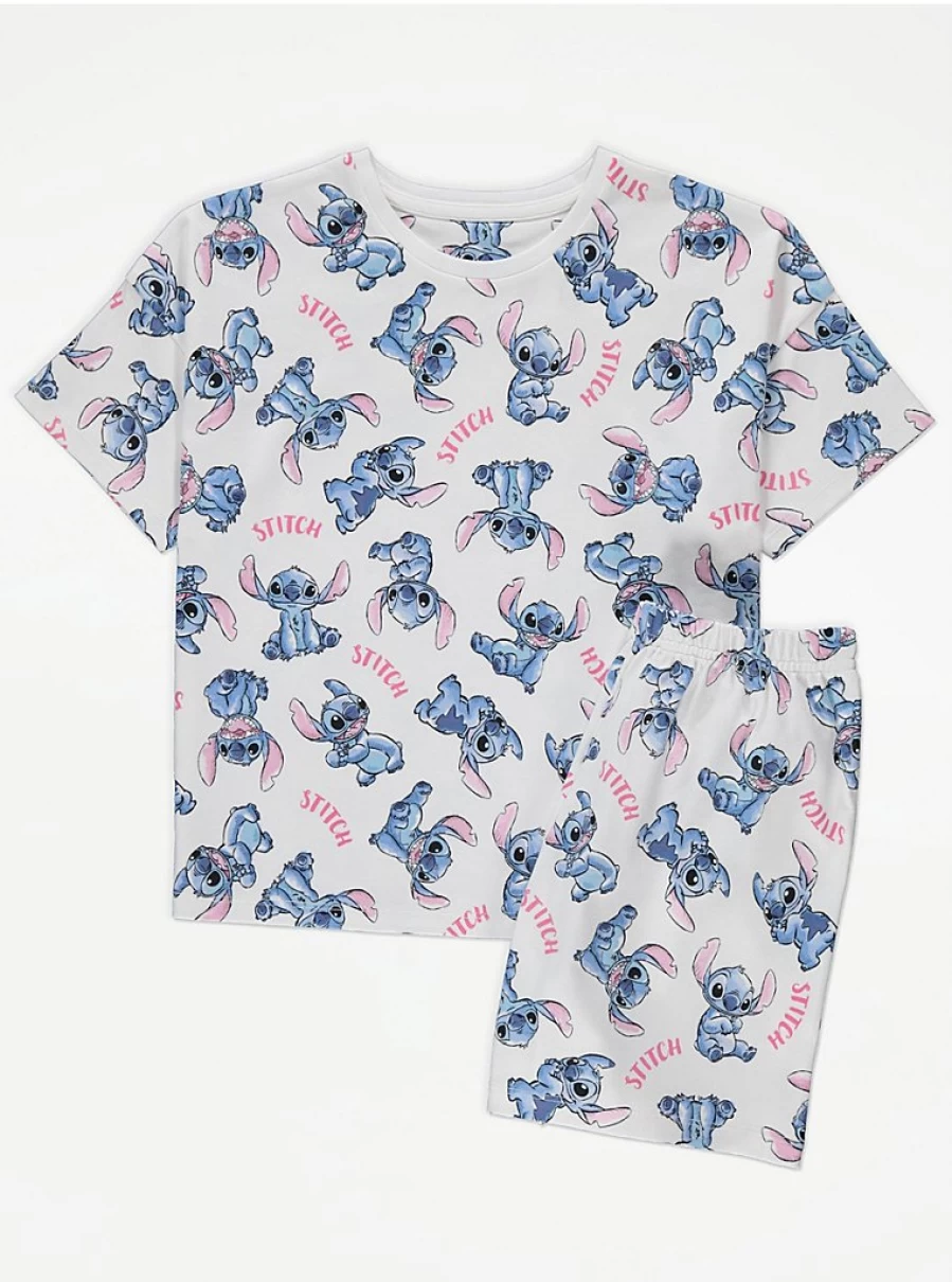 "George at Asda Kids Disney Lilo & Stitch Printed Short Pyjamas Gift Set – Comfortable & Cute Pajamas for Children"