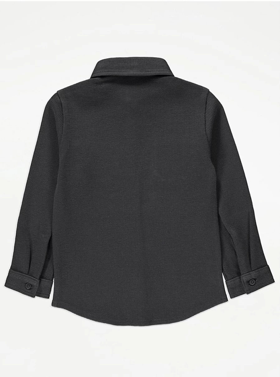 "George at Asda Boys' Charcoal Waffle Long Sleeve Shirt Review"