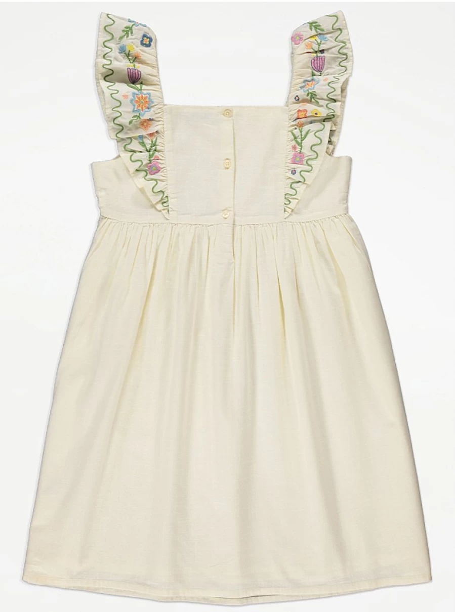 "George at Asda Girls Cream Embroidered Frill Strap Dress – Reviews & Style Guide"