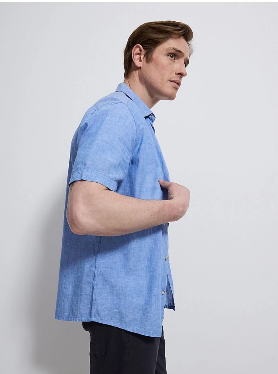 "George at Asda Men's Light Blue Linen Short Sleeve Shirt Review & Fit Guide"