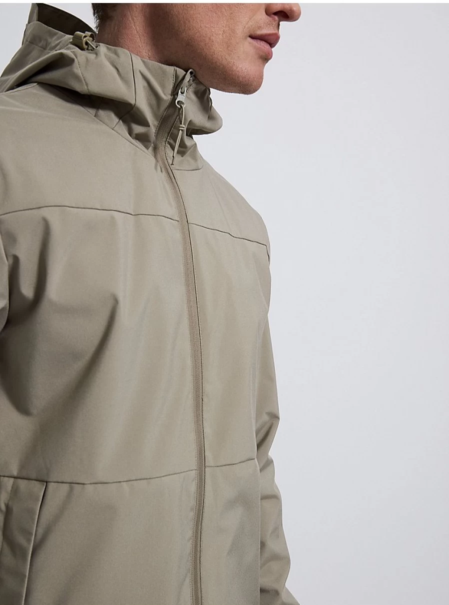 Men's Lightweight Khaki Zip-Through Hooded Jacket | George at Asda