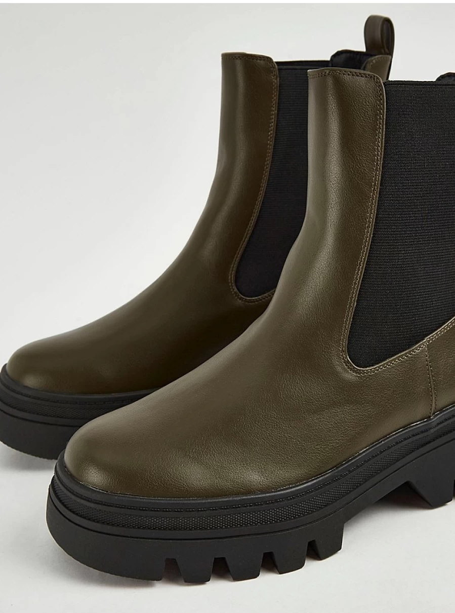 Women's Khaki Chunky Sole Cleated Boots | George at Asda Waterproof Hiking Boots