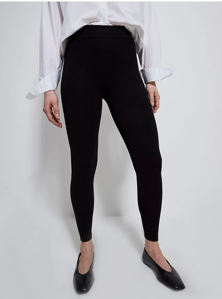 Women's Black Ponte Medium Control Leggings - Comfort & Shapewear | George at Asda