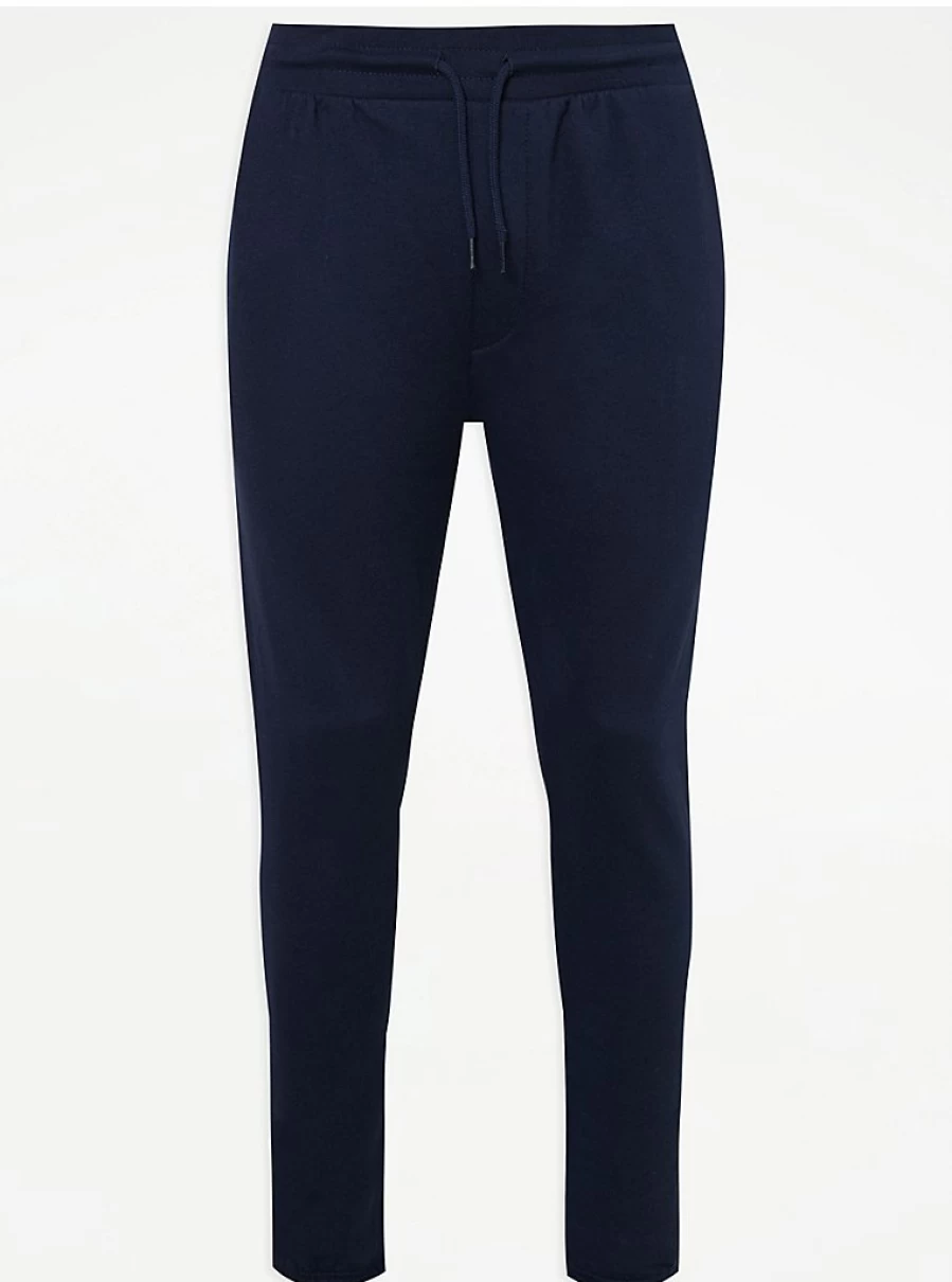 Men's Navy Plain Jersey Joggers | Comfort Fit Casual Trousers | George at ASDA
