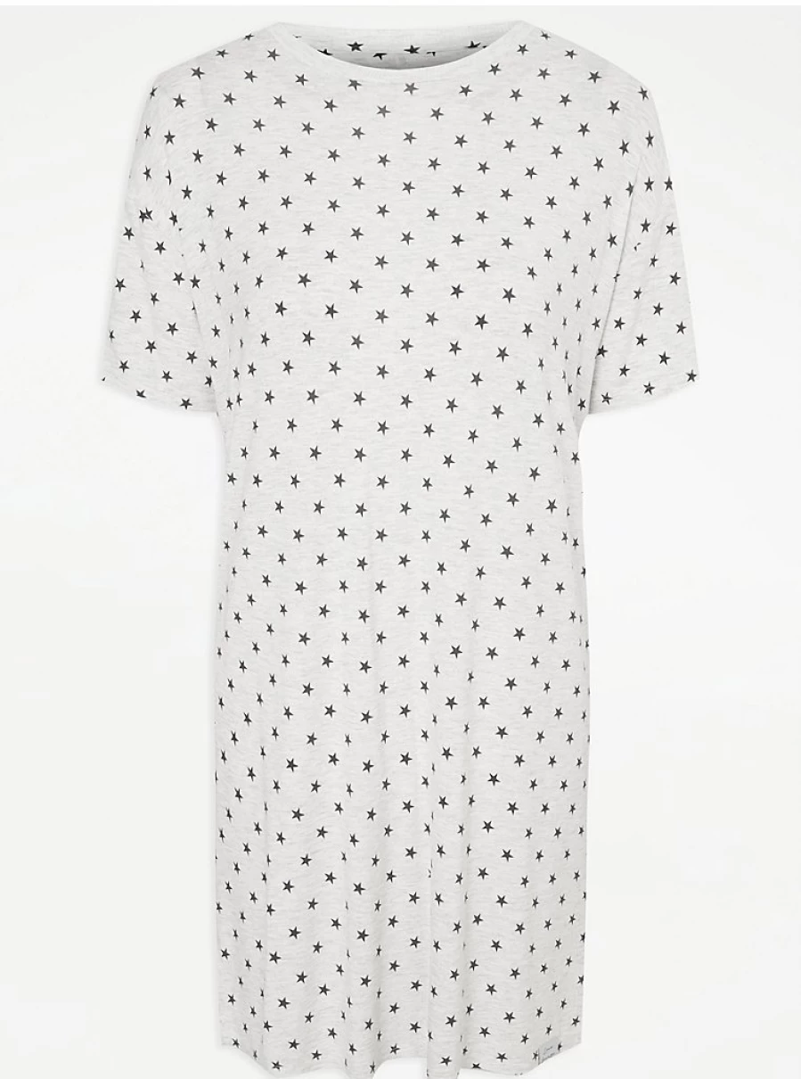 "George at Asda Grey Star Nightdress Review: Comfortable Women's Lingerie"