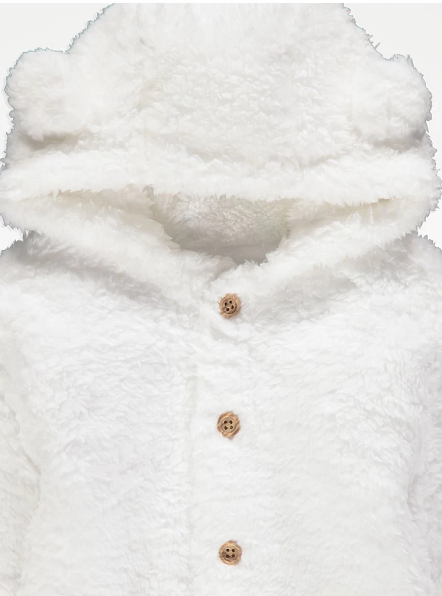 "George at Asda Baby White Fluffy Hooded Jacket – Warm & Cozy Winter Wear Review"
