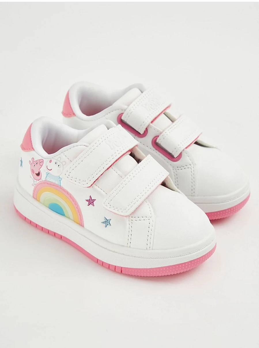 Peppa Pig Rainbow Light Up Girls' Trainers with Double Straps | George at Asda