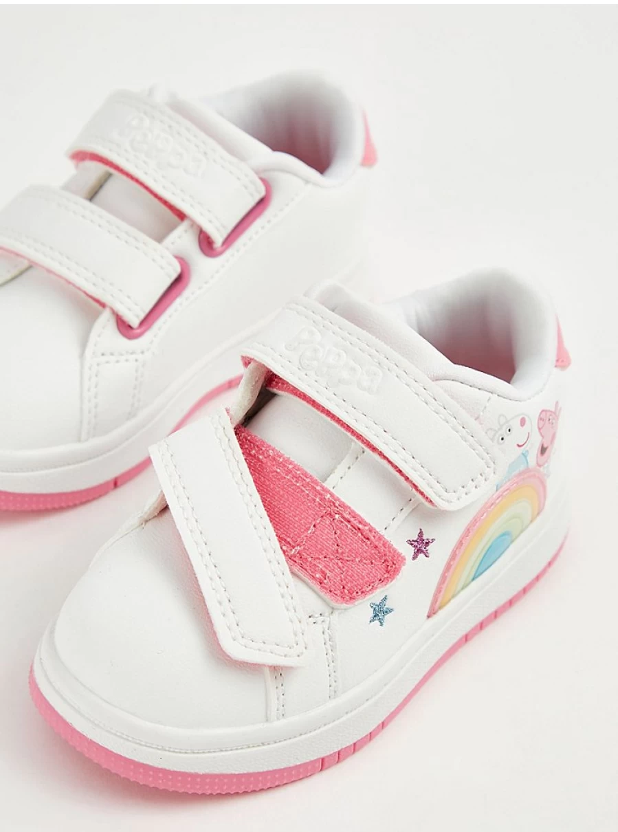Peppa Pig Rainbow Light Up Girls' Trainers with Double Straps | George at Asda