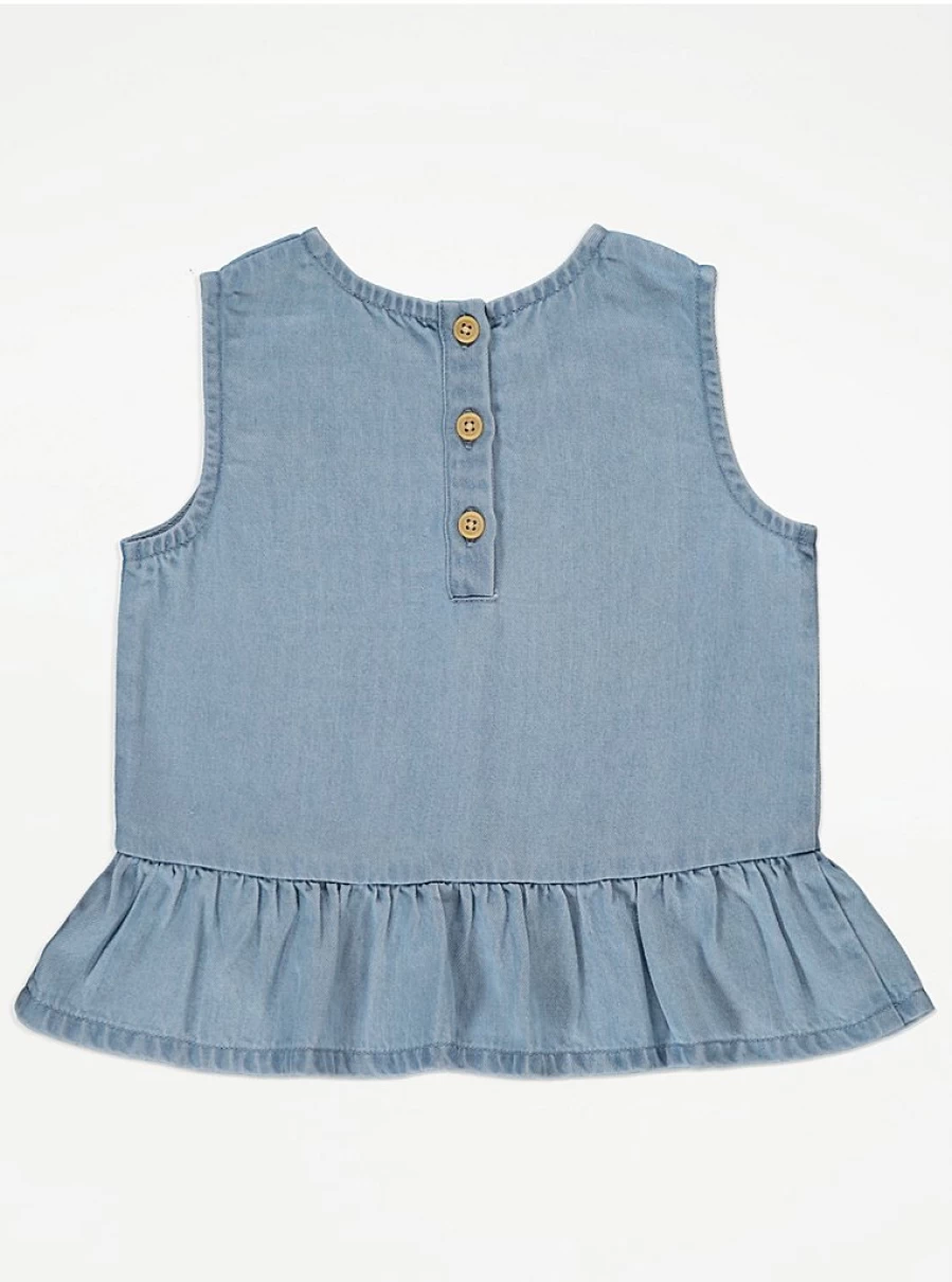 "Girls' Light Denim Daisy Peplum Top & Trousers Set | George at Asda Outfit Review"